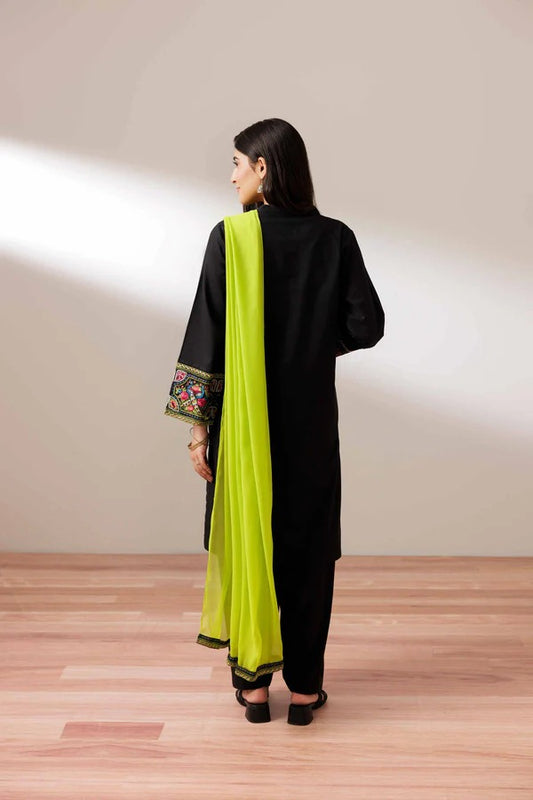 3 Piece - Embroidered Suit - PS25-257