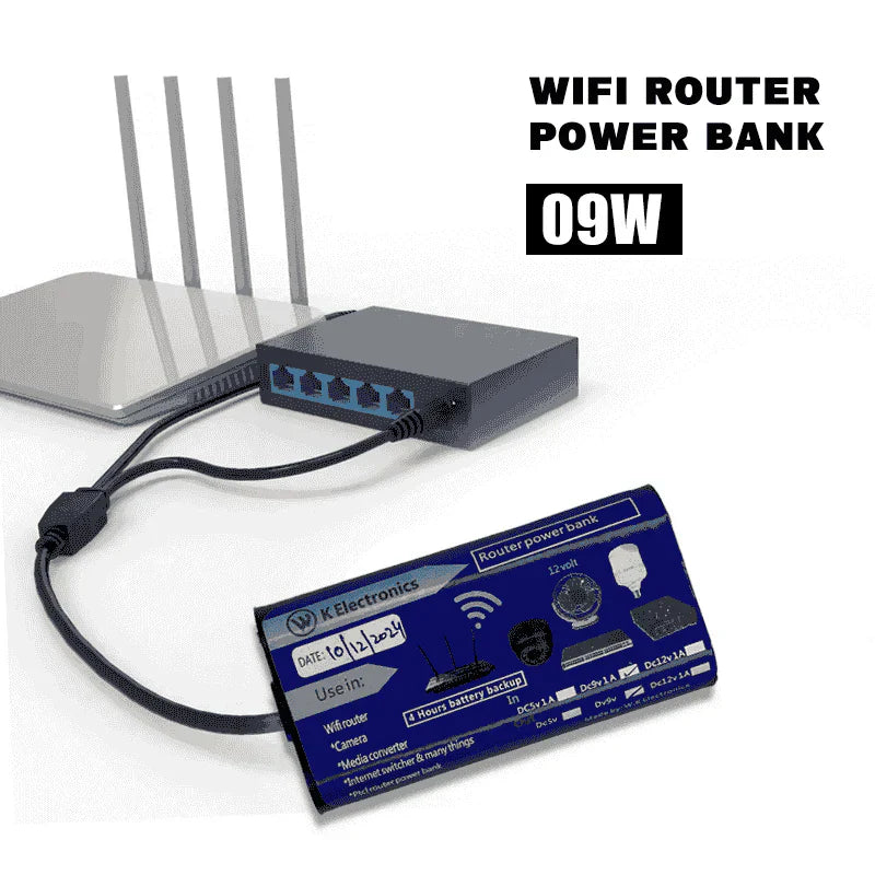 ( FREE HOME DELIVERY ) WiFi Router UPS Power Bank 9 Volts  - 4 Hours Guaranteed Backup - Tp Link Tenda PTCL & Other Routers