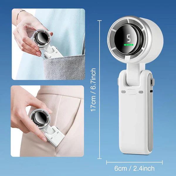 Foldable handheld fan with 5 speeds