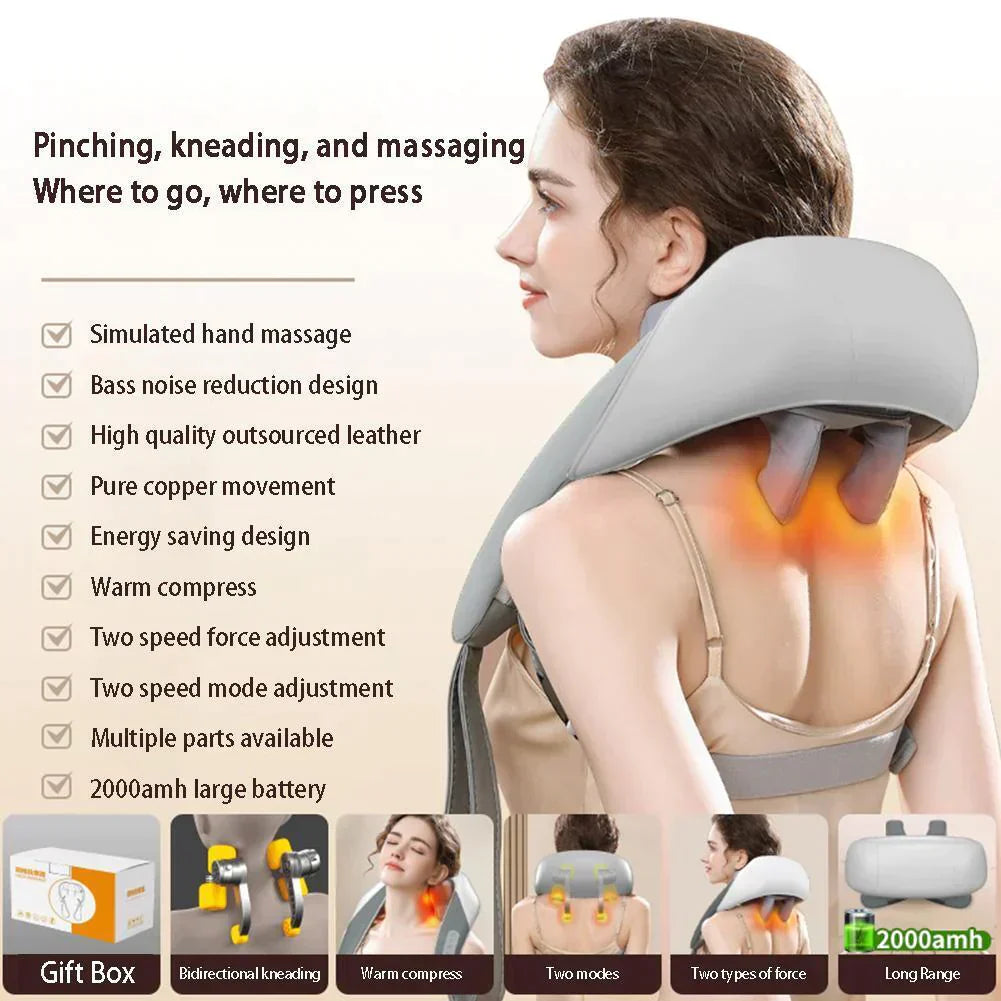 Neck shoulder back waist kneading massager